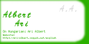 albert ari business card